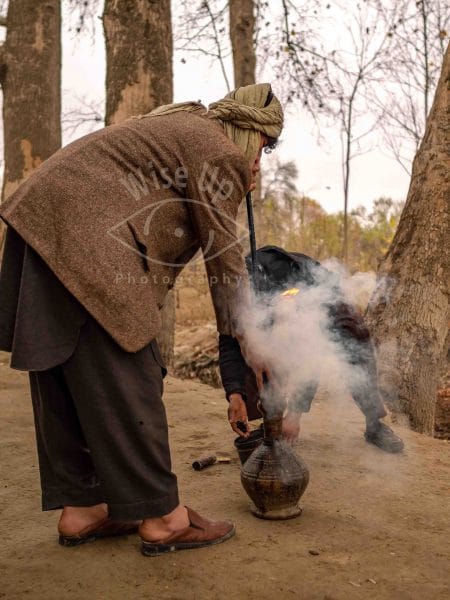 Outdoor Chillum Smoking in Afghanistan