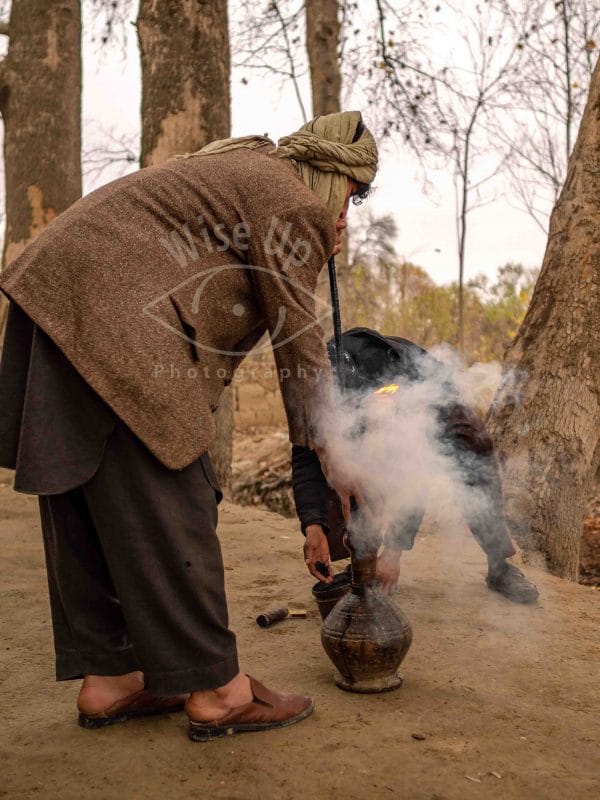 Outdoor Chillum Smoking in Afghanistan
